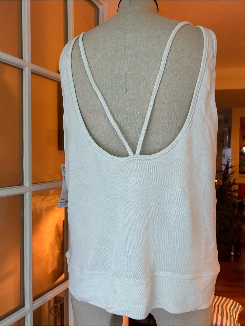 Athleta Carl stone white Serenity V Back Tank. LP new with tags. - Picture 3 of 14